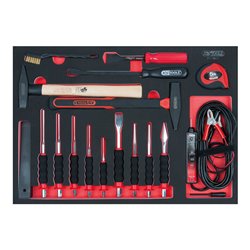 KS Tools SCS Meißel- und Hammer-Satz, 17-teilig in 1/1 Systemeinlage