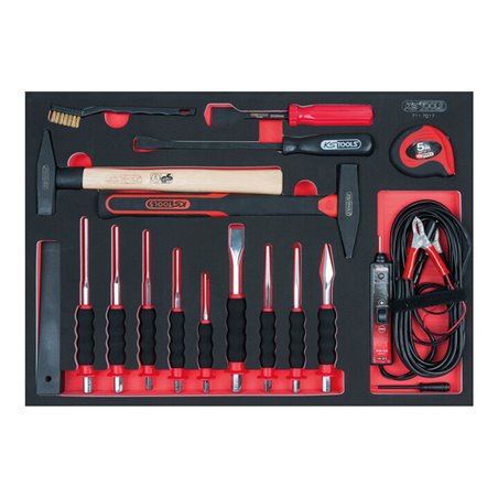 KS Tools SCS Meißel- und Hammer-Satz, 17-teilig in 1/1 Systemeinlage