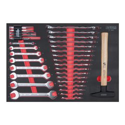 KS Tools SCS Schlüssel- und Hammer-Satz, metrisch, 31-teilig in 1/1 Systemeinlage