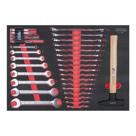 KS Tools SCS Schlüssel- und Hammer-Satz, metrisch, 31-teilig in 1/1 Systemeinlage