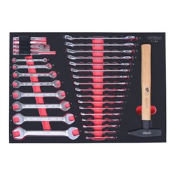 KS Tools SCS Schlüssel- und Hammer-Satz, metrisch, 31-teilig in 1/1 Systemeinlage
