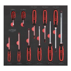 KS Tools SCS ERGOTORQUEplus Schraubendreher-Satz, 11-teilig in 2/3 Systemeinlage