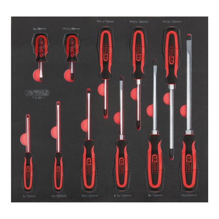 KS Tools SCS ERGOTORQUEplus Schraubendreher-Satz, 11-teilig in 2/3 Systemeinlage