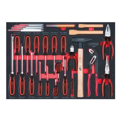 KS Tools SCS Zangen- und Schraubendreher-Satz, 27-teilig in 1/1 Systemeinlage