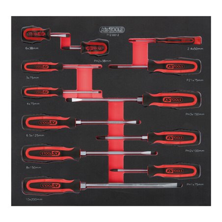 KS Tools SCS ERGOTORQUEplus Schraubendreher-Satz, 12-teilig in 2/3 Systemeinlage