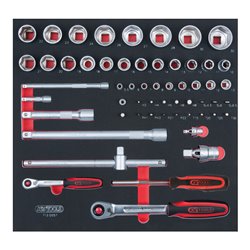 KS Tools SCS 1/4'+1/2' Steckschlüssel-Satz, 57-teilig in 2/3 Systemeinlage