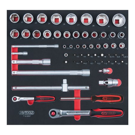 KS Tools SCS 1/4'+1/2' Steckschlüssel-Satz, 57-teilig in 2/3 Systemeinlage