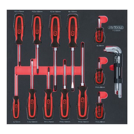 KS Tools SCS ERGOTORQUEplus Schraubendreher-Satz, 20-teilig in 2/3 Systemeinlage