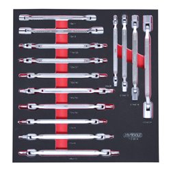 KS Tools SCS Doppel-Gelenkschlüssel-Satz, 14-teilig in 2/3 Systemeinlage