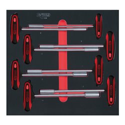KS Tools SCS T-Griff-Nussschraubendreher-Satz, 8-teilig in 2/3 Systemeinlage