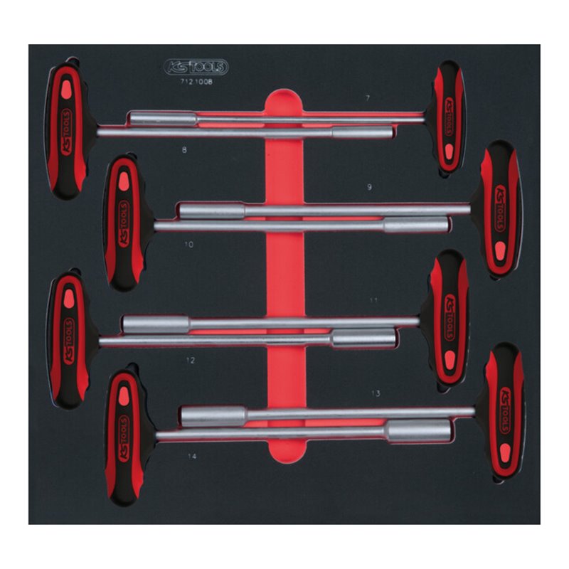 KS Tools SCS T-Griff-Nussschraubendreher-Satz, 8-teilig in 2/3 Systemeinlage