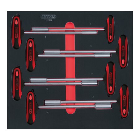 KS Tools SCS T-Griff-Nussschraubendreher-Satz, 8-teilig in 2/3 Systemeinlage