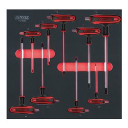 KS Tools SCS T-Griff-Innensechskant-Stiftschlüssel-Satz, 9-teilig in 2/3 Systemeinlage