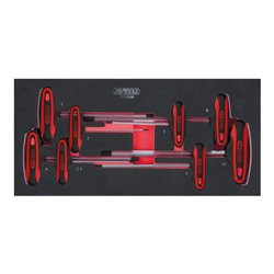 KS Tools SCS T-Griff-Innensechskant-Stiftschlüssel-Satz, 9-teilig in 1/3 Systemeinlage