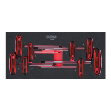 KS Tools SCS T-Griff-Innensechskant-Stiftschlüssel-Satz, 9-teilig in 1/3 Systemeinlage