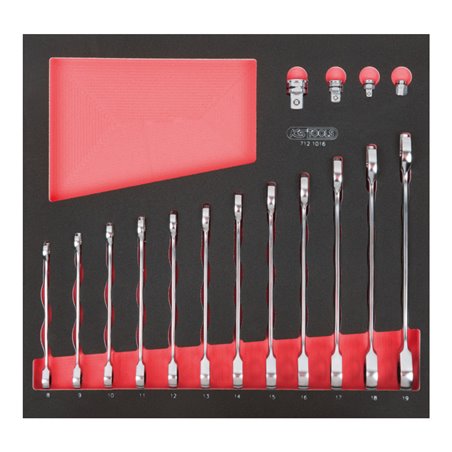 KS Tools SCS GEARplus Ratschenringmaulschlüssel-Satz, 16-teilig in 2/3 Systemeinlage, gerade