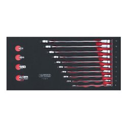 KS Tools SCS GEARplus Ratschenringmaulschlüssel-Satz, 14-teilig in 1/3 Systemeinlage, gerade