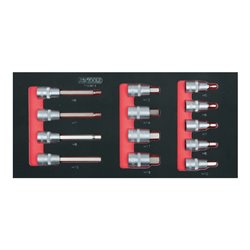 KS Tools SCS 1/2' Bit-Stecknuss-Satz Innensechskant, 13-teilig in 1/3 Systemeinlage