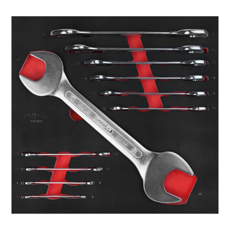 KS Tools SCS Doppel-Maulschlüssel-Satz, 11-teilig 6-41mm in 2/3 Systemeinlage