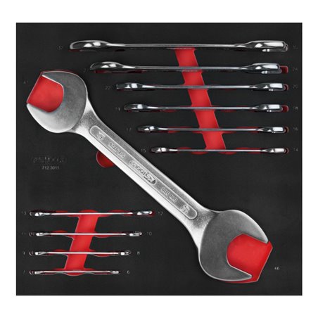 KS Tools SCS Doppel-Maulschlüssel-Satz, 11-teilig 6-41mm in 2/3 Systemeinlage