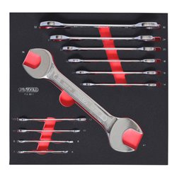 KS Tools SCS Doppel-Maulschlüssel-Satz, 11-teilig 6-41mm in 2/3 Systemeinlage