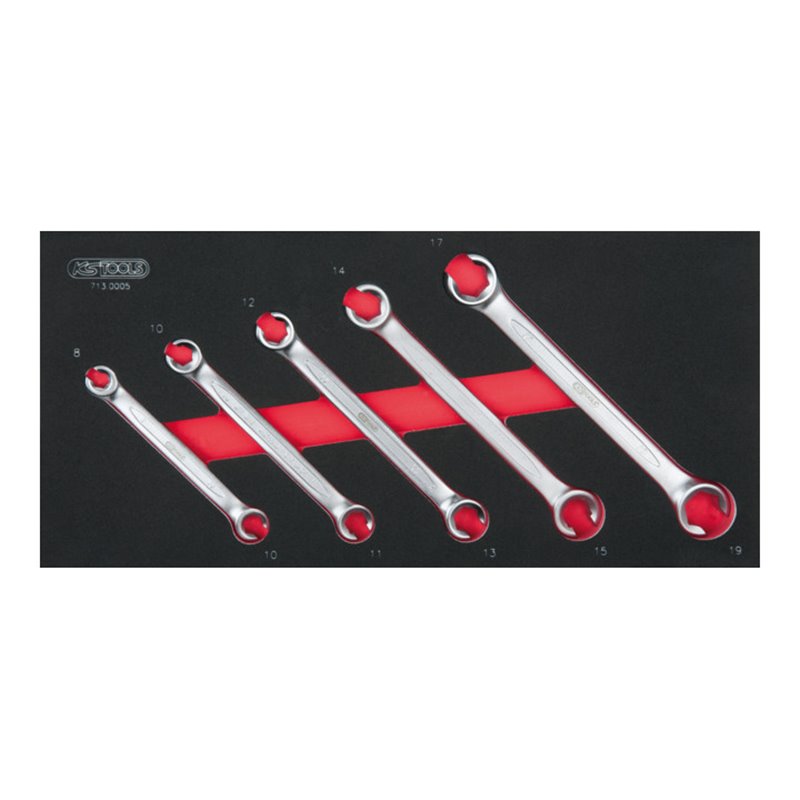 KS Tools SCS Offener Doppel-Ringschlüssel-Satz, abgewinkelt, 5-teilig in 1/3 Systemeinlage