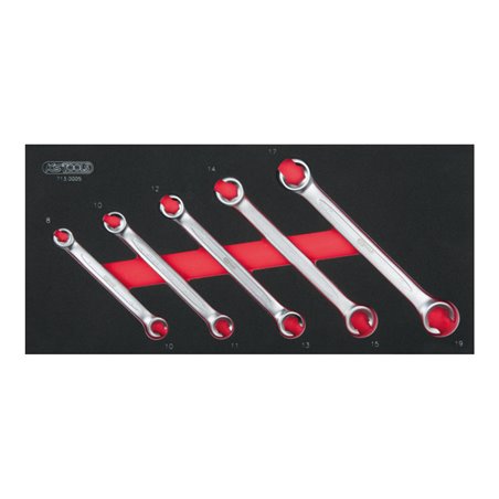 KS Tools SCS Offener Doppel-Ringschlüssel-Satz, abgewinkelt, 5-teilig in 1/3 Systemeinlage