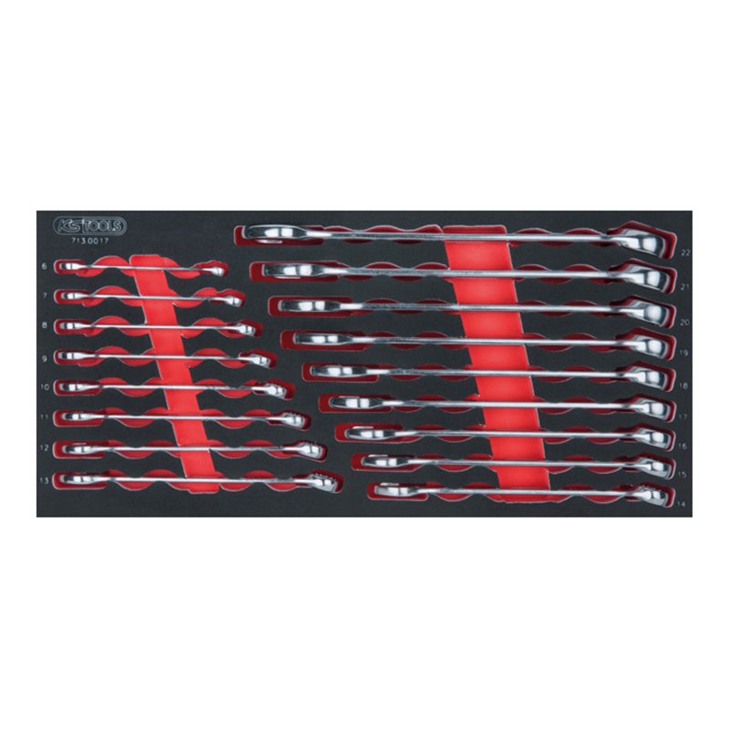 KS Tools SCS Ringmaulschlüssel-Satz, 17-teilig in 1/3 Systemeinlage