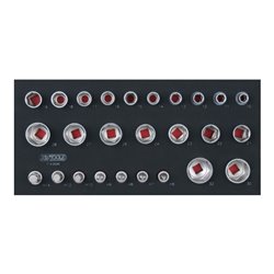 KS Tools SCS 1/2' 6-kant-Steckschlüssel-Satz, 26-teilig in 1/3 Systemeinlage