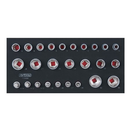 KS Tools SCS 1/2' 6-kant-Steckschlüssel-Satz, 26-teilig in 1/3 Systemeinlage