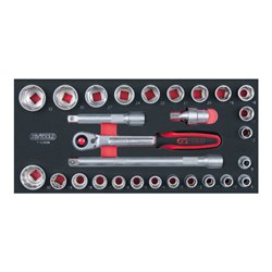KS Tools SCS Steckschlüssel-Satz, 28-teilig in 1/3 Systemeinlage