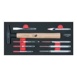 KS Tools SCS Meißel- und Hammer-Satz, 9-teilig in 1/3 Systemeinlage