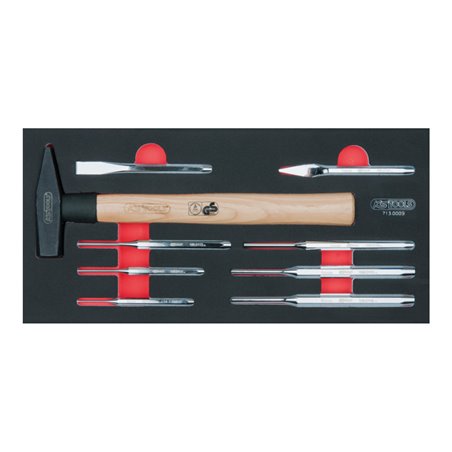 KS Tools SCS Meißel- und Hammer-Satz, 9-teilig in 1/3 Systemeinlage