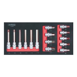 KS Tools SCS 1/2' Bit-Stecknuss-Satz, 15-teilig in 1/3 Systemeinlage