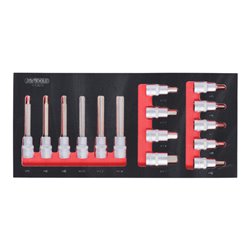 KS Tools SCS 1/2' Bit-Stecknuss-Satz, 15-teilig in 1/3 Systemeinlage