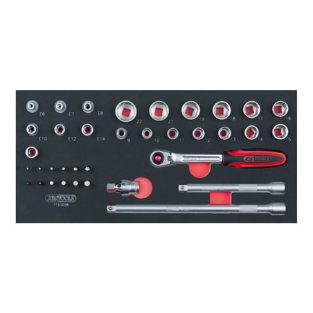 KS Tools SCS 3/8' Steckschlüssel-Satz, 36-teilig in 1/3 Systemeinlage