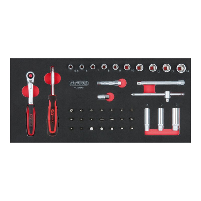 KS Tools SCS 1/4' Steckschlüssel-Satz, 40-teilig in 1/3 Systemeinlage