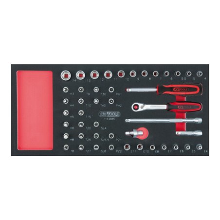 KS Tools SCS 1/4' Steckschlüssel-Satz, 45-teilig in 1/3 Systemeinlage