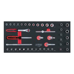 KS Tools SCS 1/4' Steckschlüssel-Satz, 42-teilig in 1/3 Systemeinlage
