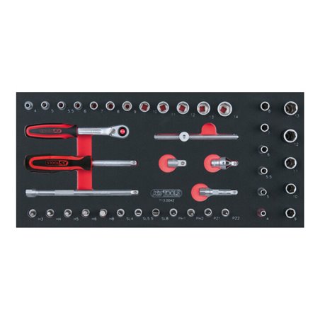 KS Tools SCS 1/4' Steckschlüssel-Satz, 42-teilig in 1/3 Systemeinlage