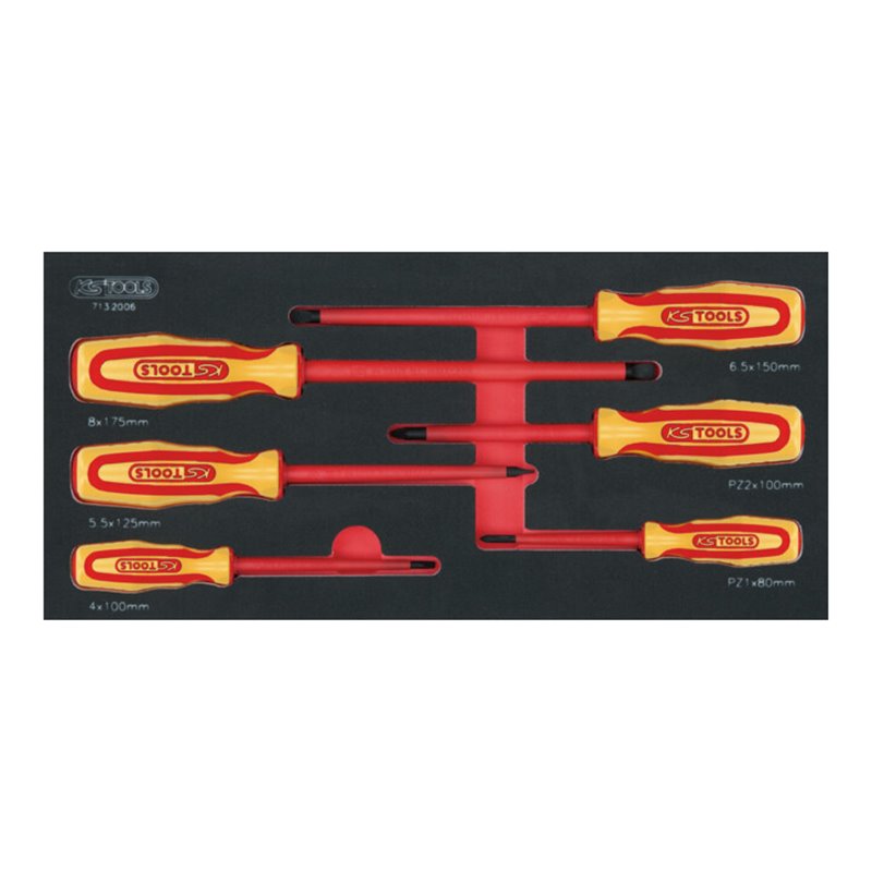 KS Tools SCS VDE Schraubendreher-Satz, 6-teilig in 1/3 Systemeinlage