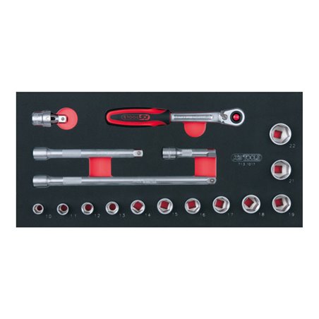 KS Tools SCS 3/8' Steckschlüssel-Satz, 17-teilig in 1/3 Systemeinlage