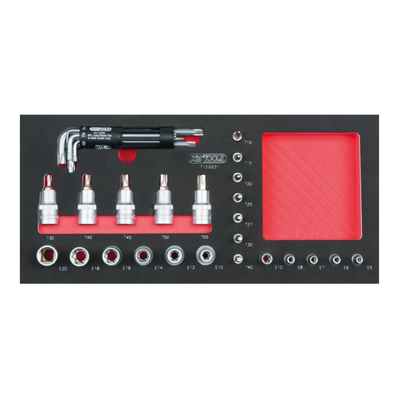 KS Tools SCS 1/4'+1/2' Bit-Stecknuss-Satz,31-teiligin 1/3 Systemeinlage