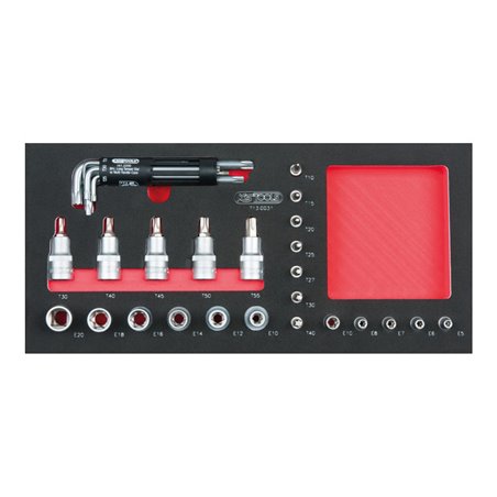 KS Tools SCS 1/4'+1/2' Bit-Stecknuss-Satz,31-teiligin 1/3 Systemeinlage