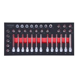 KS Tools SCS 3/8' Bit-Stecknuss-Satz, 39-teilig in 1/3 Systemeinlage