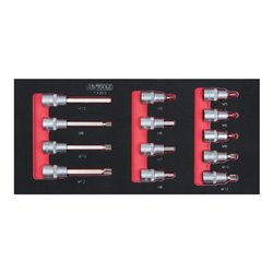 KS Tools SCS 1/2' Bit-Stecknuss-Satz, 13-teilig in 1/3 Systemeinlage