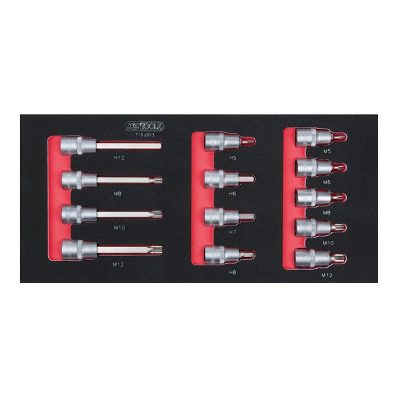 KS Tools SCS 1/2' Bit-Stecknuss-Satz, 13-teilig in 1/3 Systemeinlage