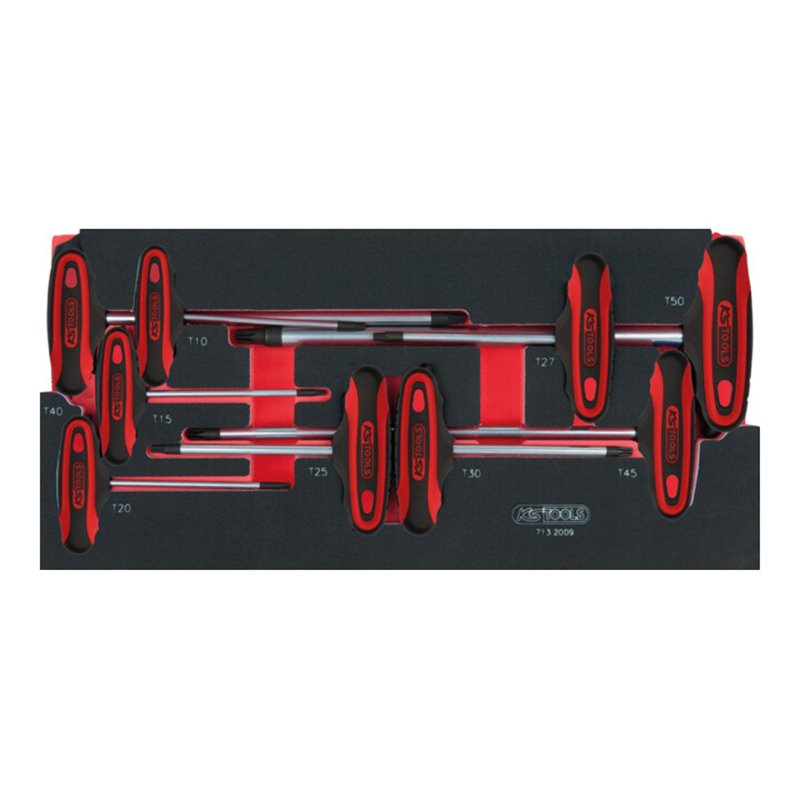 KS Tools SCS T-Griff-TX-Stiftschlüssel-Satz, 9-teilig in 1/3 Systemeinlage