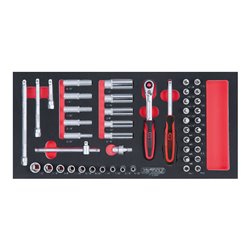 KS Tools SCS 1/4' Steckschlüssel-Satz, 47-teilig in 1/3 Systemeinlage