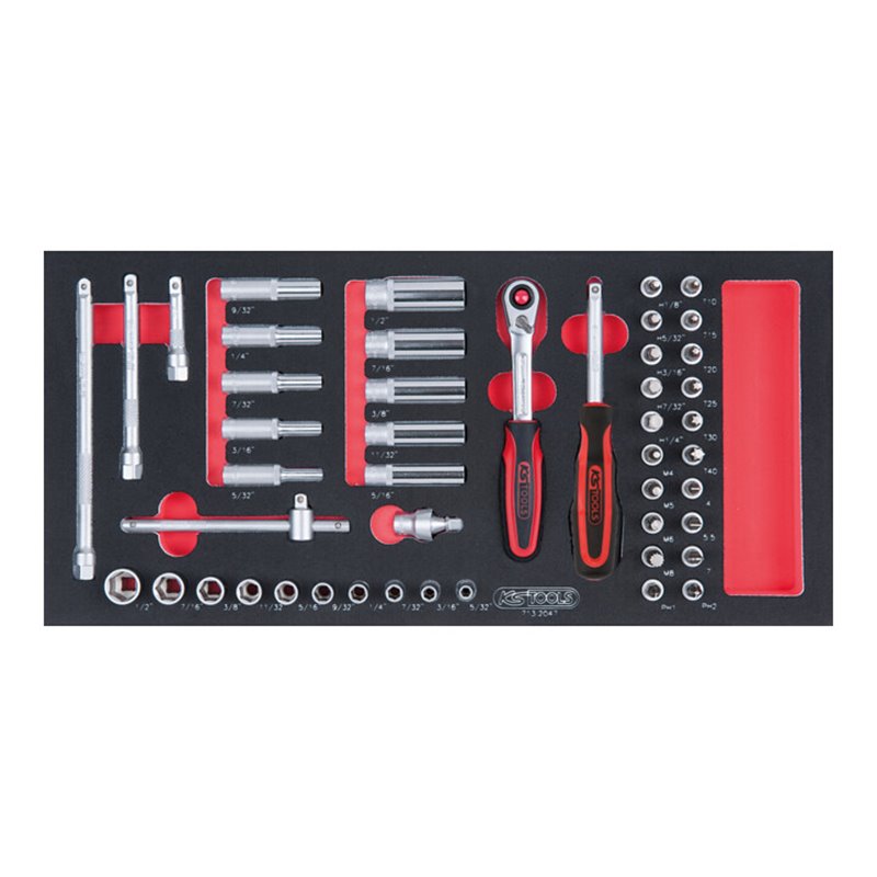 KS Tools SCS 1/4' Steckschlüssel-Satz, 47-teilig in 1/3 Systemeinlage